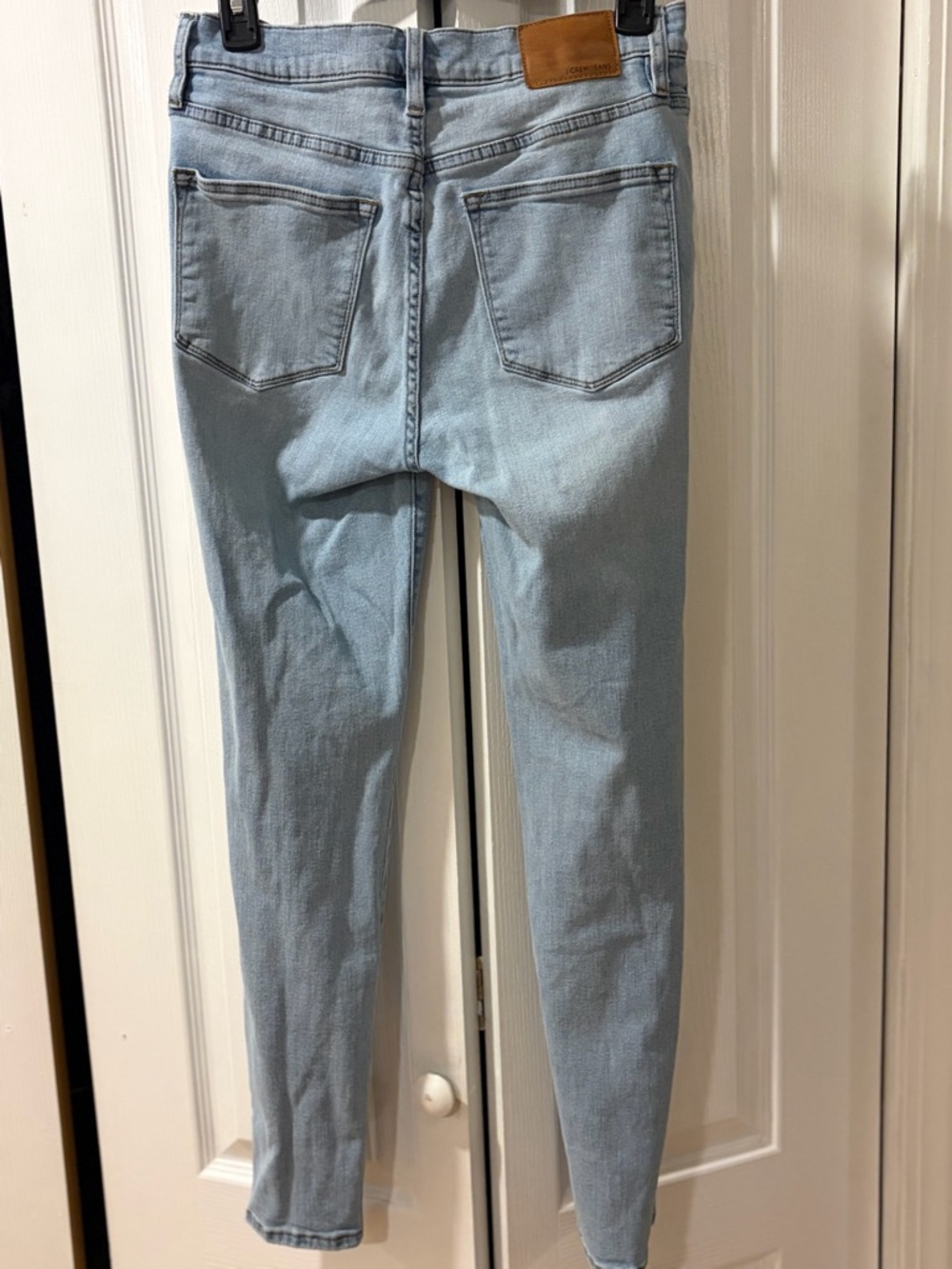 J.Crew Light Wash Button Fly Jeans High Rise Slim Straight Cropped Size 28 - Picture 5 of 5